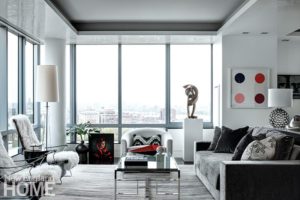 Contemporary Boston apartment living room