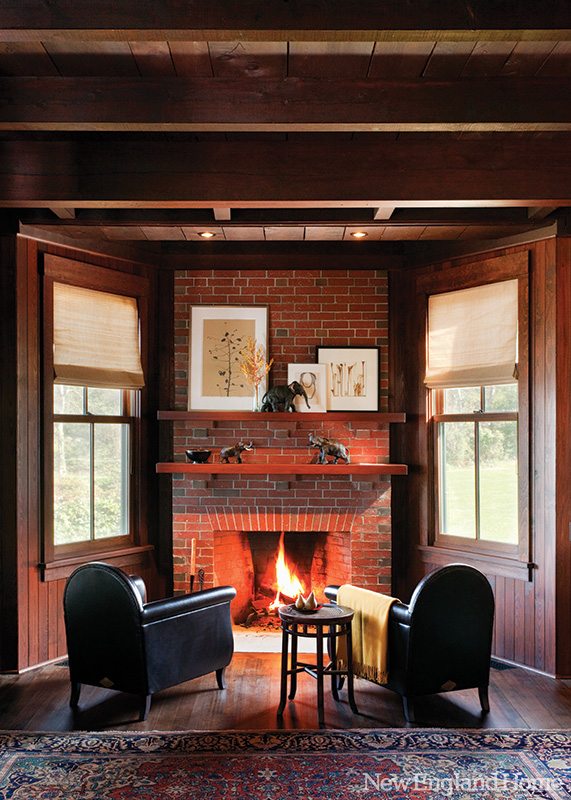 C & J Katz studio fireplace
