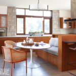 Kitchen of Frank Lloyd Wright inspired home on Martha's Vineyard designed by Debra Cedeno