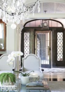 Large doors with leaded glass
