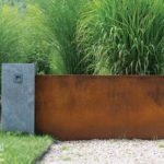 Gregory Lombardi contemporary landscape steel retaining wall
