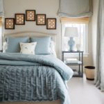 Updated traditional Powder Room Blue and Cream Bedroom