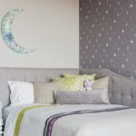 Contemporary and Family Friendly Boston Condo Girl's Bedroom with Custom Headboard