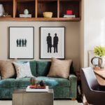 Contemporary and Family Friendly Boston Condo Contemporary Office with Teal Couch