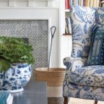 Nantucket Home Winged Back Chair in Blue and White
