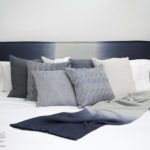 Rosemary Hallgarten Bed with Pillows and Ombre Throw