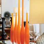 Sconset Square White BIrch Studio Orange Vase