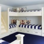 Blue and White Bunk Room