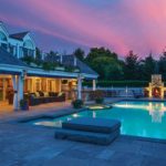 Outdoor Entertaining Space Pool at Night
