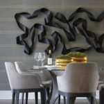 Brooks & Falotico New Canaan transitional dining room with wall sculpture