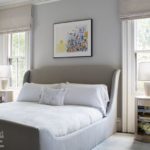 Contemporary Boston town home neutral master bedroom