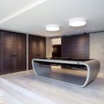 Contemporary play room with custom billiard table