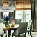 Dining chairs with upholstered nailhead trim