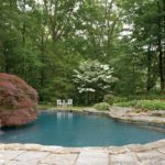 Stone lined swimming pool