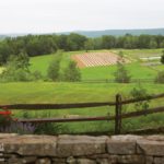View of Berkshire Mountains and organic garden