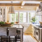 Kitchen with rustic wood beams
