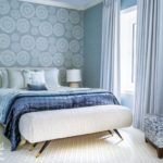 Guest bedroom with Phillip Jeffries wallpaper
