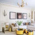 A white living room designed by Starr Daniels