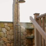 Rustic outdoor shower