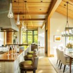 Vermont shingle style home dining kitchen
