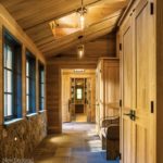 Vermont shingle style home mudroom