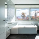 White marble master bathroom