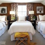 log beds, guest bedroom, custom drapes, throws