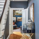 entryway, stairway, console, thundercloud gray