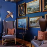 dining room, art, paintings, Hague Blue