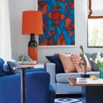 blue and orange family room