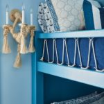 rope detail on blue bunk beds