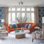 bright and bold orange sofa