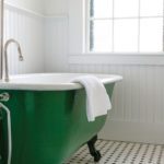 Green vintage claw footed tub