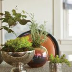 Dining table vignette with plants.