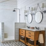 Bathroom with cement tile floor