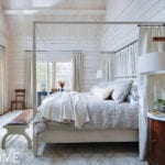Man bedroom with white paneling