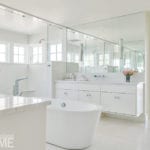 All white bathroom designed by Julie Nightingale.