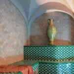 Steam area of a Hammam with mosaic tile.