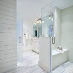 All white main bathroom