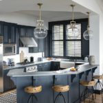 Kitchen with gray cabinetry