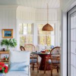 Dining nook with rattan chairs