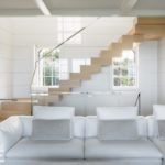 Contemporary floating staircase in a Nantucket home