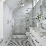 Primary bath with marble walls
