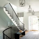 Dramatic staircase in a Nantucket home.
