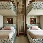 Built in upholstered bunk beds.