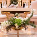 Elegant holiday lounge set up by DiCicco Design