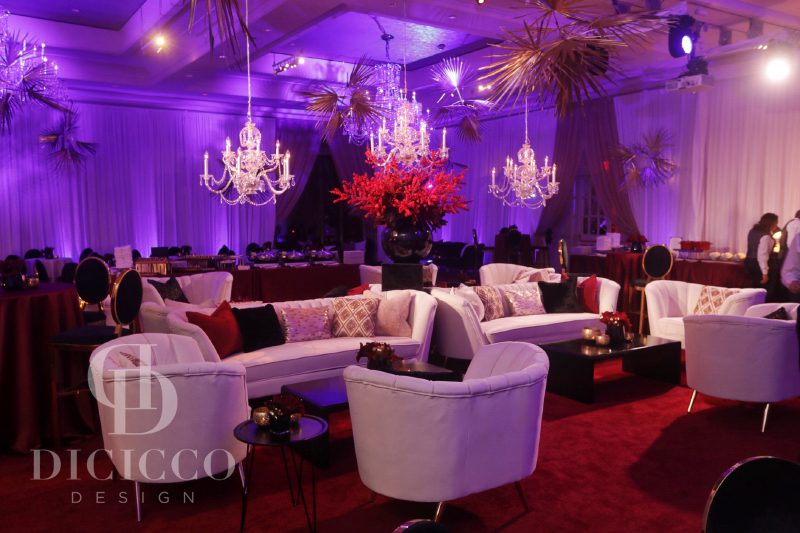 Glamorous party decor by DiCicco Design