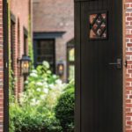 View into a courtyard garden