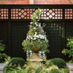 View into a courtyard garden