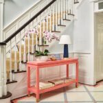 Foyer with pink console table